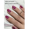 Semi Cured Gel Nail Strips, Berry Cat Eye 20pcs Adhesive