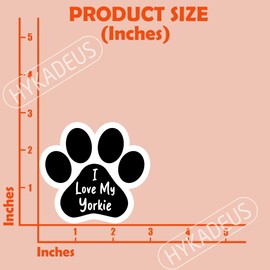 (3PCS) I Love My Yorkie Sticker, Yorkie Dog Stickers Paw Print Stickers Decals for Laptops, Tumblers, Water Bottles, Scrapbooks, Books, Kindles, Waterproof Vinyl Decal for Yorkie Dog Lovers 3" x 2.8"