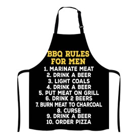 Lefolen Barbeque Rules For Men BBQ Cooking Funny Novelty Apron