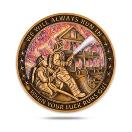 Firefighter Challenge Coin - Commemorative Coin for Honoring Heroes, Honor and Valor for Firefighters, for Firefighters and Supporters (Single Coin)
