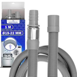 Extension of Drain Hose Washing Machine and Dishwasher Universal 1 m Diameter 19-22 mm MONTERAL