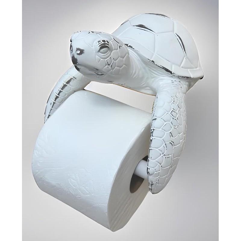 Sea Turtle Wall Mount Toilet Paper Roll Holder Rustic Beach