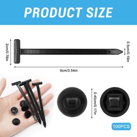 Fascette per Montaggio, Pack of 100 Black Cable Tie Buckle, Universal Nylon Cable Tie Buckle, Self-Locking Cable Tie Buckle, Cable Ties with Clip, Nylon Universal Cable Ties