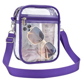 Clear Bag for Stadium Events Small Mini Clear Purse Bag for Stadium Concerts Sports Events Festivals(Purple)