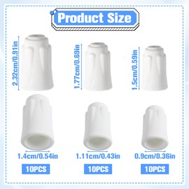 30 PCS Ceramic Wire Nuts, White High Temp Ceramic Wire Connectors, 18-8, 22-10, 22-14 AWG High Temperature Wire Connectors, Electrical Wire Nuts for Electrical Repairs(Small, Medium, Large)