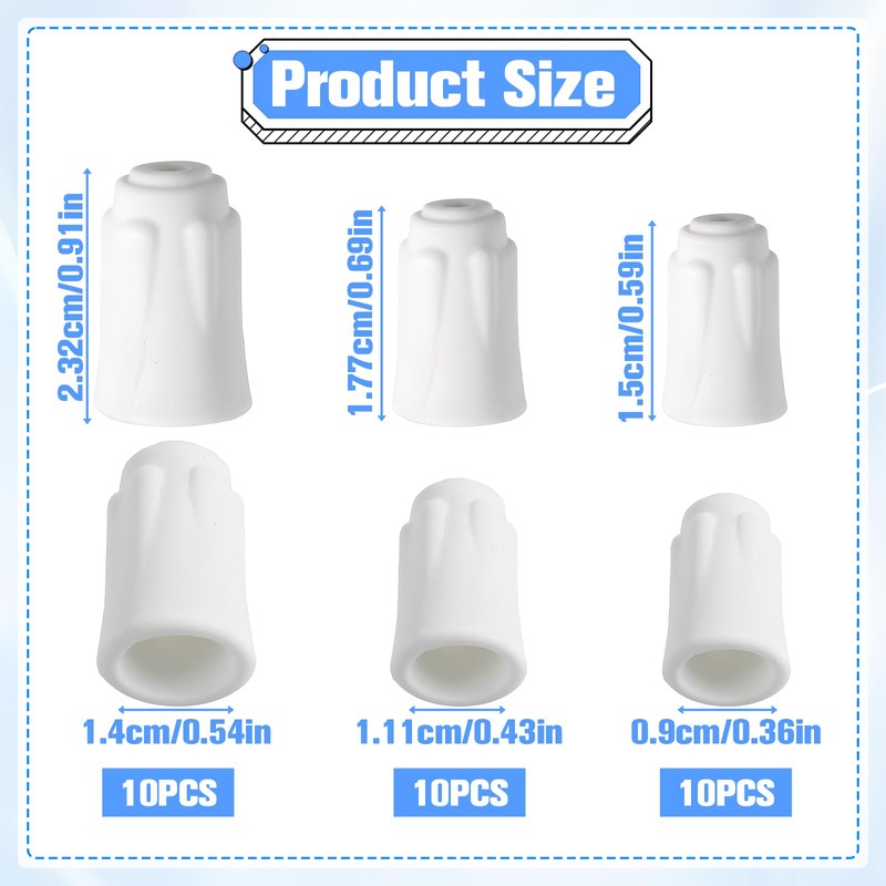 30 PCS Ceramic Wire Nuts, White High Temp Ceramic Wire