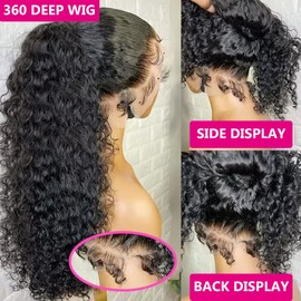 Hidden Strap 360 Full Lace Front Wigs Human Hair Invisible Strap Bleached Konts Pre Cut Lace 360 Glueless Bob Wigs Deep Wave HD Lace Frontal Wig with Drawstring Natural Hairline 10inch