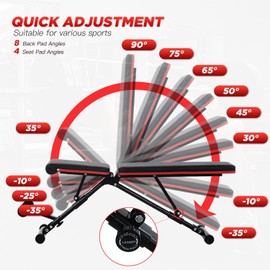 FDW Adjustable Weight Bench with Foldable Exercise Strength Training for Home Gym Incline Decline Workout Benches,Bench for Bench Press,Multifunctional Bench - ‎660 Pounds High Strength Capacity