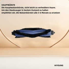 HIYOUNG Accessories for Eufy G50/G50 Hybrid/L60/L60 SES/L60 Hybrid/L60 Hybrid SES/L50/L50 SES with 2 Main Brushes, 6 Side Brushes, 6 Filters (with Sponge) Replacement Parts 14 Pieces