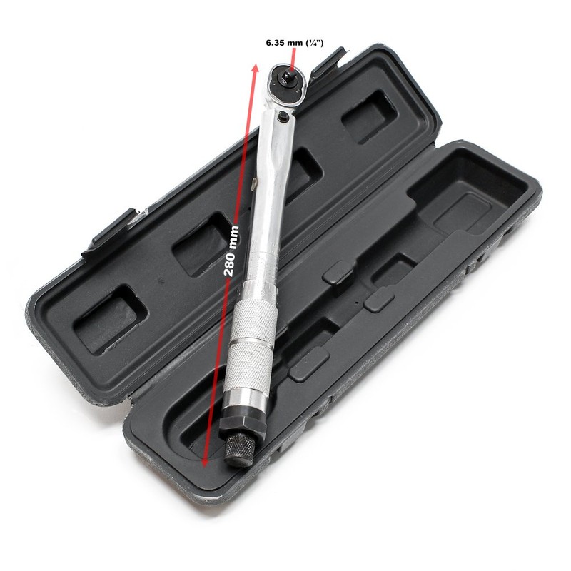 Torque wrench with 1/4 inch/0.63cm and 2 - 24 Nm