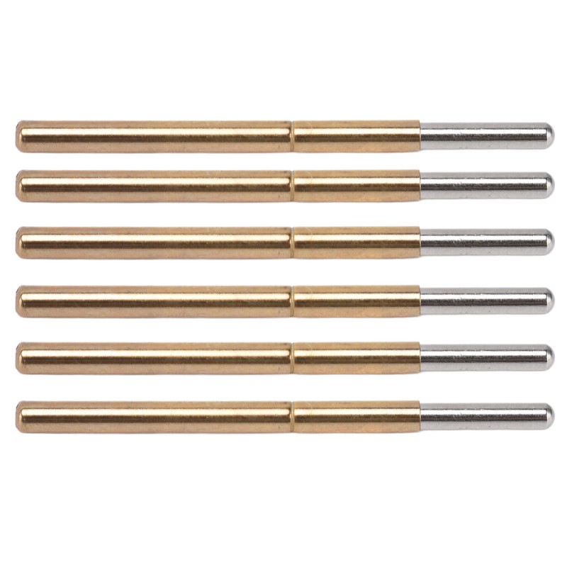 100PCS Spring Test Contact Probes Brass Stainless Steel Round Head