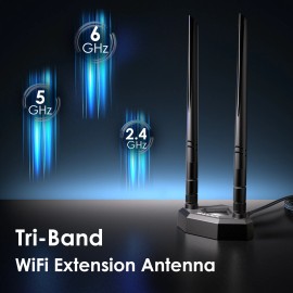 WAVLINK WiFi 6E Tri-band Extension Antenna 2.4GHz 5GHz 6GHz WiFi Antenna for PCIe Router