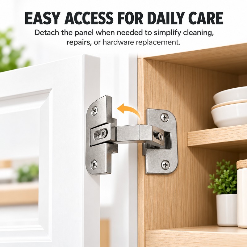 Zinc Alloy Furniture Hinge for Cabinet Doors – Detachable Flip
