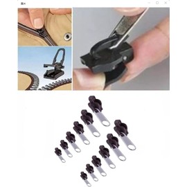 12Pcs Black Zipper Repair Kit,Replacement Universal Instant Fix Zip Slider Teeth Zippers Design Arts, Crafts and Sewing,Zipper Repair Kit,Sewing Notions and Supplies,Fasteners