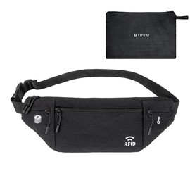 Travel Money Belt for Men and Women hidden slim passport holder - travel wallet with RFID blocking under clothes to protect Cash, Credit Cards and Documents (BLACK)