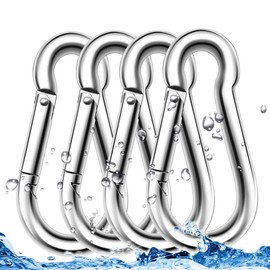 3.15 Inches 4 Inches Stainless Steel Carabiner for Gym Equipment Connection, EFFIET Heavy Duty Spring Snap Hook Clips Spring Link Buckle for Hammock Swing Chairs, Punching Bags, Fishing, Hiking, Camping (4pcs 3" for Gym)