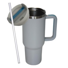 Hazel S Kitchen Grey Stainless Steel Triple Layer Insulated 40oz Tumbler with Straw,Led and Carry Handle – Leak-Proof, BPA-Free, Extra Large Capacity for Travel, Fitness & Outdoor.Australia