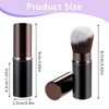 Grevosea Retractable Blusher Brush with Cover, 2 Pack Travel Makeup
