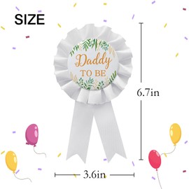WOWOPA Daddy To Be Pin, Gender Reveals Baby Shower Tinplate Badge White Corsage Button Pin, New Daddy Party Gift Decorations Sign - 1Pcs