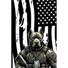 Tactical Pitbull Notebook with American Flag – 120-Page Paperback Lined Journal: Bold Patriotic Pitbull Design – Perfect for Everyday Notes, Journaling, and Gifts