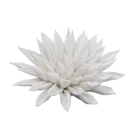 ALYCASO Starfish Ceramic Flower Wall Décor Artificial 3D Flower Wall Art for Living Room Home Hallway Bedroom Kitchen Farmhouse Bathroom Dining Room, White, 4.33 inch
