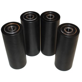 Smart Machines Pack of 4 Black Nylon Polyamide Wheels 40 mm Diameter 100 mm Width 10 mm Bearings Precisely Made in the EU (40-100-10-Black)