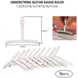 Guitar Radius Gauge, 9 Pieces Radius Gauge for Guitar, Understring Radius Gauge, Measuring Tool for Guitar, Guitar Radius Gauge for Acoustic for Guitar Bass Bridge Fingerboard Saddle