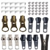 Zip Repair Kit, 58Pcs Metal Zipper Pull Replacement, Copper Zipper