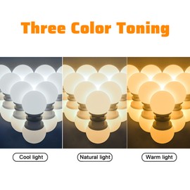 Mirror Front Lights Dresser Refill Makeup Mirror Bulb Tri-color Dimming USB Touch Switch Long Press Infinitely Dimmable