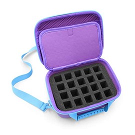 CASEMATIX Nail Polish Organizer Case and Cosmetics Organizer with 20 Slots for Nail Polish or Makeup - Includes Travel Case With Padded Foam and Bag Holder Shoulder Carry Strap Only