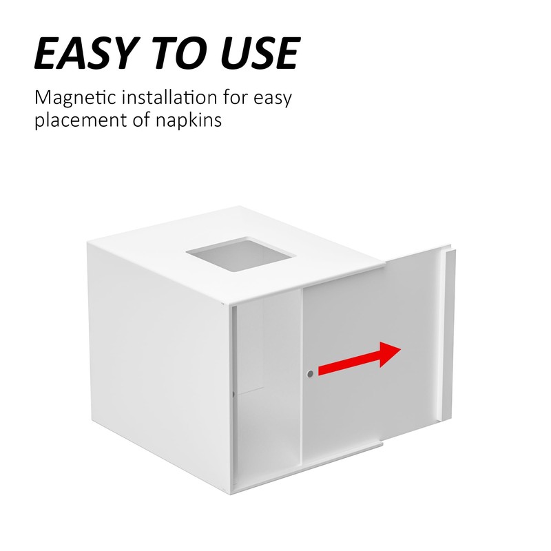 Hongtuocb White Acrylic Tissue Box Cover with Storage Tray,Square Acrylic