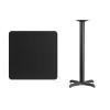 Belnick 30" Square Black Laminate Table Top With Base -