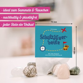 10x "Treasure Hunter" Lucky Stones for Children / Lucky Charm Stone "Treasure Hunter Loot" as Party Bag Children's Birthday Scavenger Hunt / Lucky Charm Children / Scavenger Hunt Birthday Party Bag