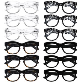 Reducblu 12 Pack Reading Glasses for Women - Trendy Cheaters Ladies Thick Frame Readers +1.75