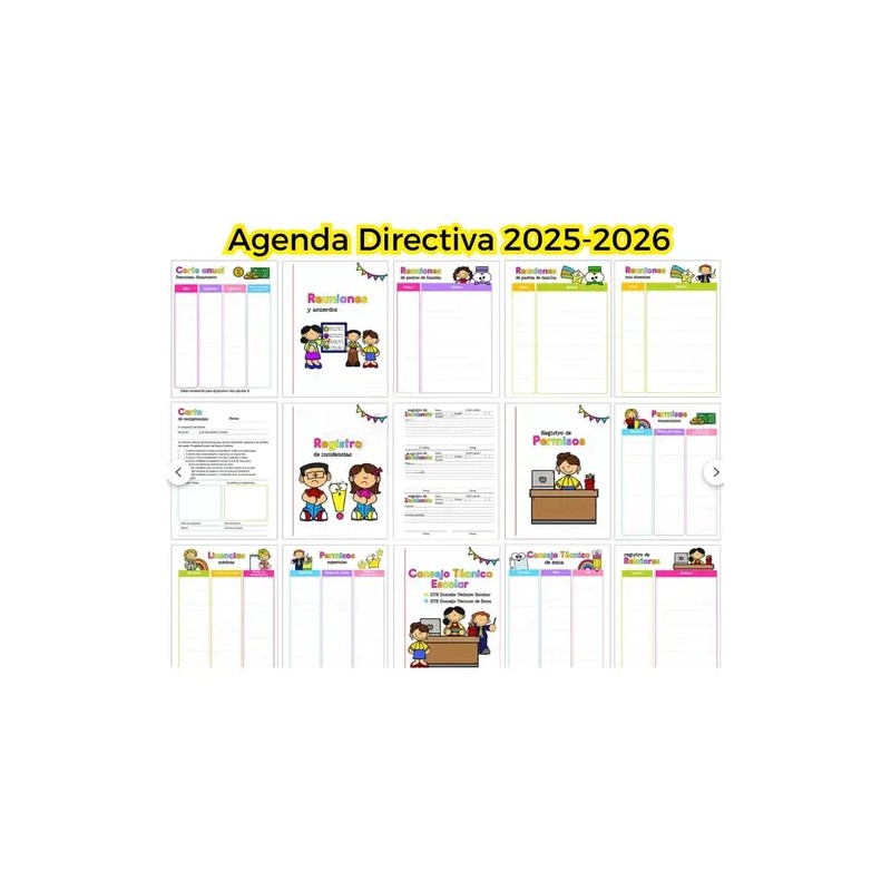 Agenda Escolar Directiva 2026 Personalizada 2026-2027