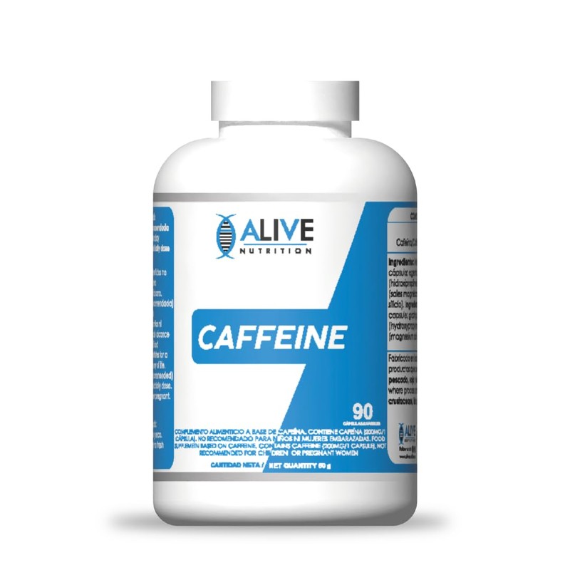 Caffeine capsules. 200 mg. Energising against fatigue. Caffeine capsules (90).