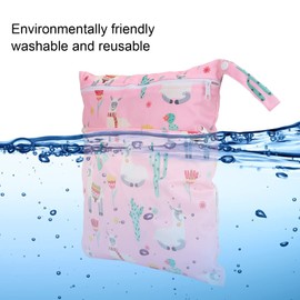 Bolsa de pañales de tela húmeda y seca, cremalleras dobles reutilizables Bolsa de pañales húmeda portátil para uso diario(Caballo con lodo del césped)