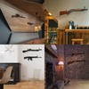 Gun Rack Storage Wall Mount Shotgun Rifle Hook Horizontal Metal