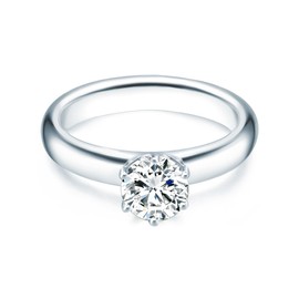 Trilani Women's Engagement Ring 925 Sterling Silver with Brilliant Cut Zirconia Solitaire Ring Proposal Ring