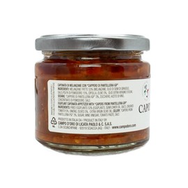 CAMPO D'ORO - Sicilian Eggplant Caponata, Glass, Jar 6.3 oz, Sicilian recipe for antipasto, appetizer, side dish or pasta with Eggplant, Tomato, Onion, Celery, Olives and Capers