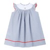 Lil cactus Blue Seersucker Baseball Smocked Bishop Dress, 12-18 Months