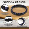 Okdance Natural Agate Stone Leather Beaded Bracelet Black Volcanic Stone