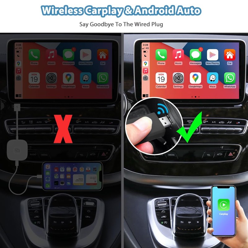 sunweyer 2024 neuester Wireless CarPlay & Android Auto Dongle 2