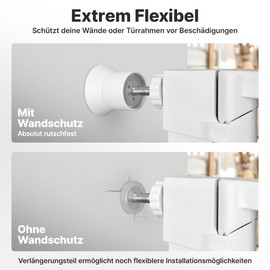 CHILDOO Wall Protection Pads for Stair Safety Gates No Drilling [Includes Extension Parts, Non-Slip] Elephant Feet Baby Gate Door Safety Gate Children's Gate Door Gate for Baby, Dogs, Pack of 2