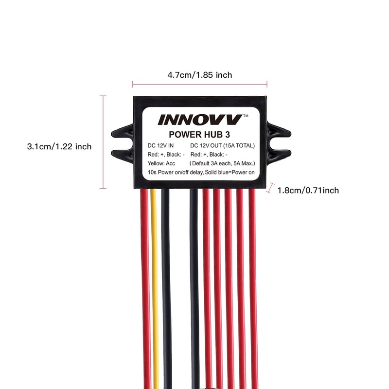 INNOVV Power Hub 3 Power Distribution System Kit, DC 12V