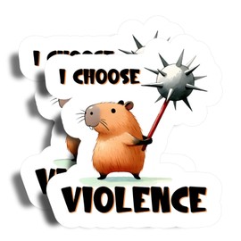 I Choose Violence Magnet - 5" On Longest Side - Angry Capybara Fighting - 2 Pack - Thick Strong Magnet - Magnet for Fridge, Toolbox, Cars - Made in USA - PLDFMAG0788