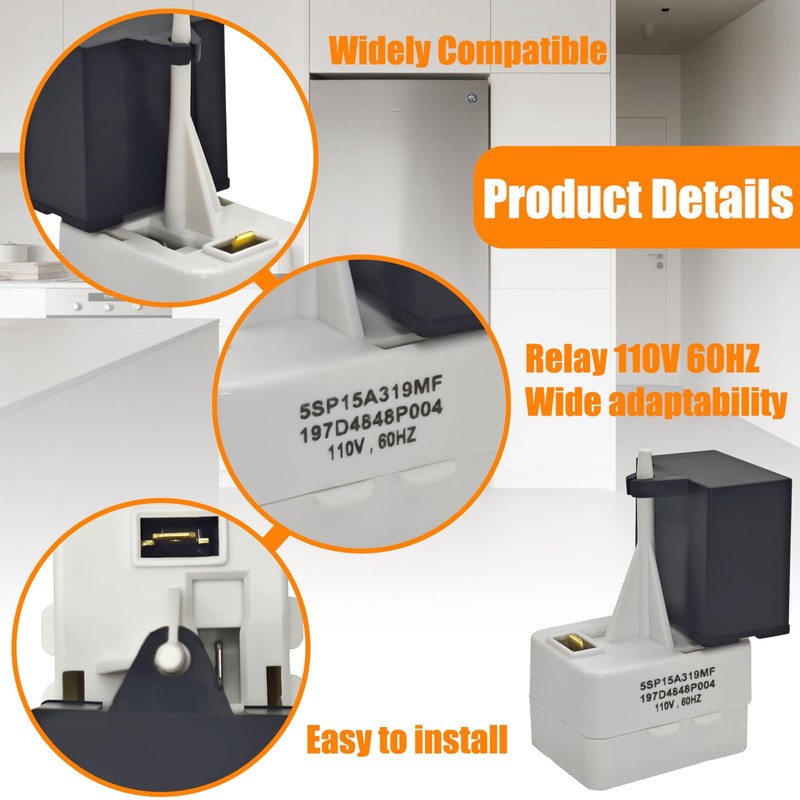 Start Relay and Overload Capacitor Kit - Replacement for WR09X10107