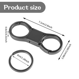 Mabor Keychain Quick Release Key Ring Key Fob Clip with 8 Detachable Keyrings for Men Women Zinc Alloy Keyrings for Car Keys Heavy Duty Car Keychain Organizer