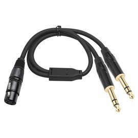 Cable doble TRS a XLR macho de 6.35 mm para micrófono, mezclador, amplificador, 1.5 pies, cable de audio 1/4 a XLR, cable de conexión divisor en Y, cable adaptador de convertidor de 3 pines XLR a