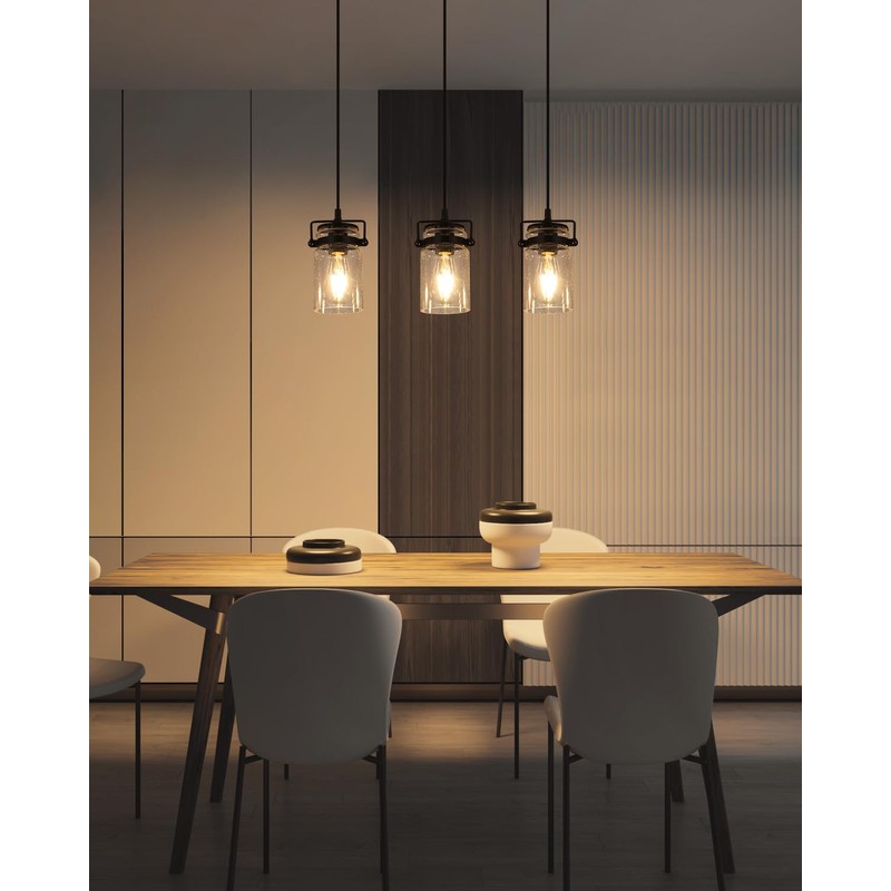 foucasal Kitchen Pendant Lighting Over Island Pendant Lights with Seeded